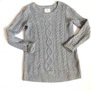 Aerie slouchy Gray cable pullover knit sweater